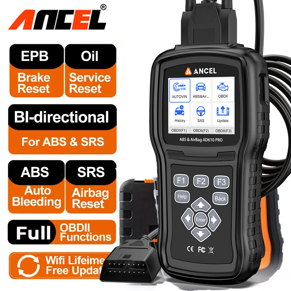 ANCEL AD610 PRO SRS OBD2 Code Reader ABS Bleeding SAS Reset Diagnostic Scan Tool