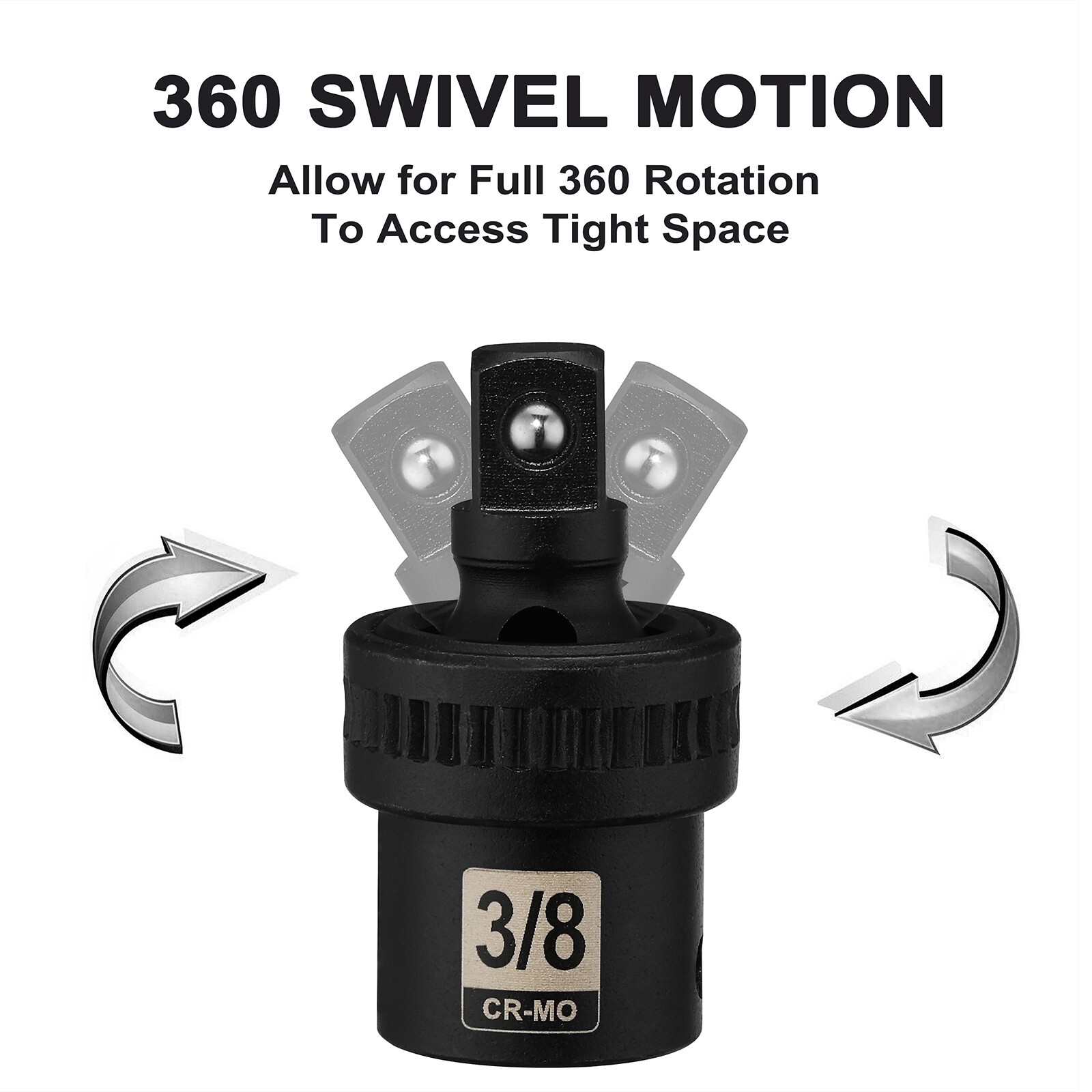 49 PCS 3/8" Drive Impact Socket Set 6-Point Standard SAE & Metric Sockets