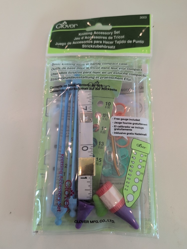 NEW Clover Knitting Accessory Set Kit Tools Stitch Holder Register Counter