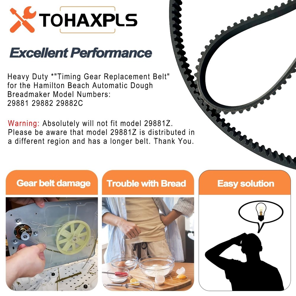 Bread Machine Replacement Strap Fits Bread Machine Model 29881 29882 29882C O...