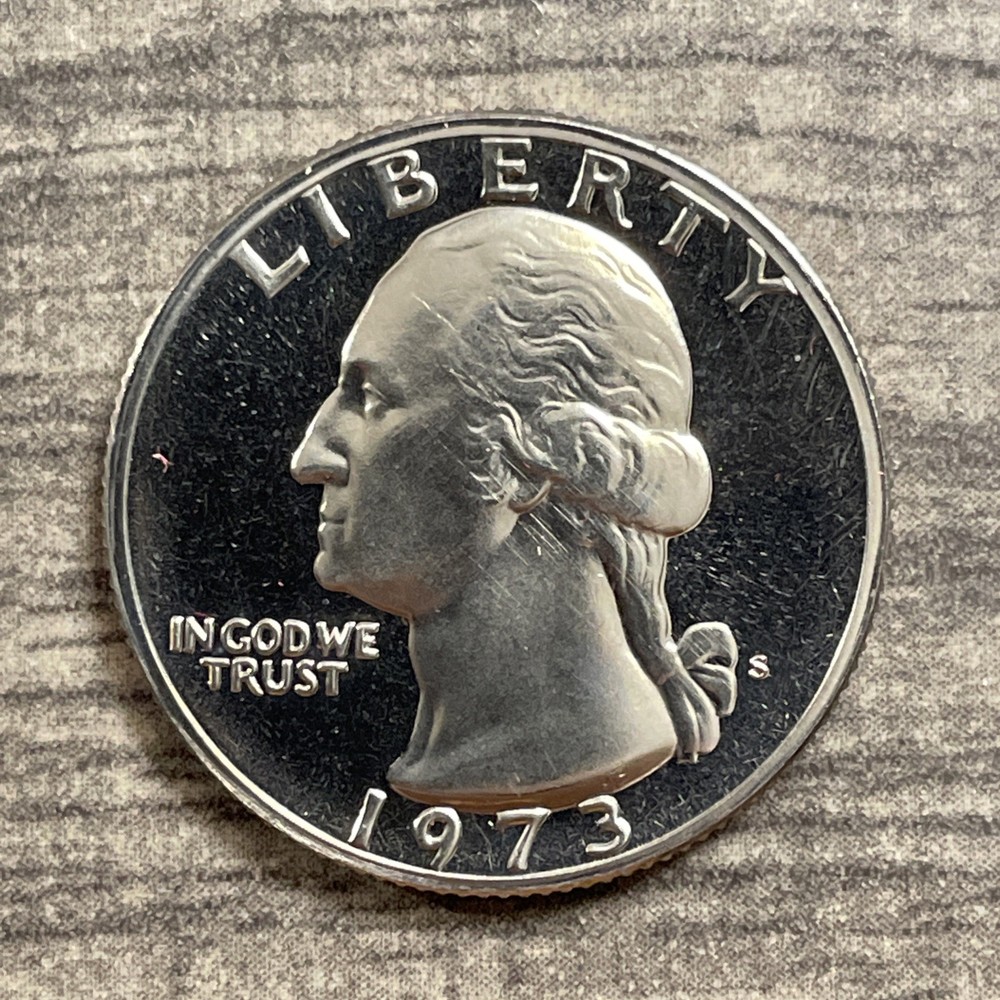 1973 S BU Gem Proof  Washington Quarter Clad