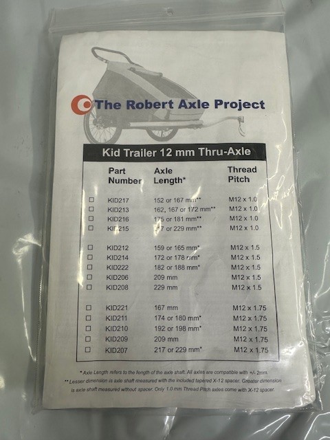 Robert Axle Project Kid Trailer 12mm Thru Axle *New
