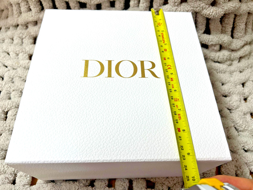 Authentic CHRISTIAN DIOR Empty White Textured Empty Gift Box 9”x9”x4.5”