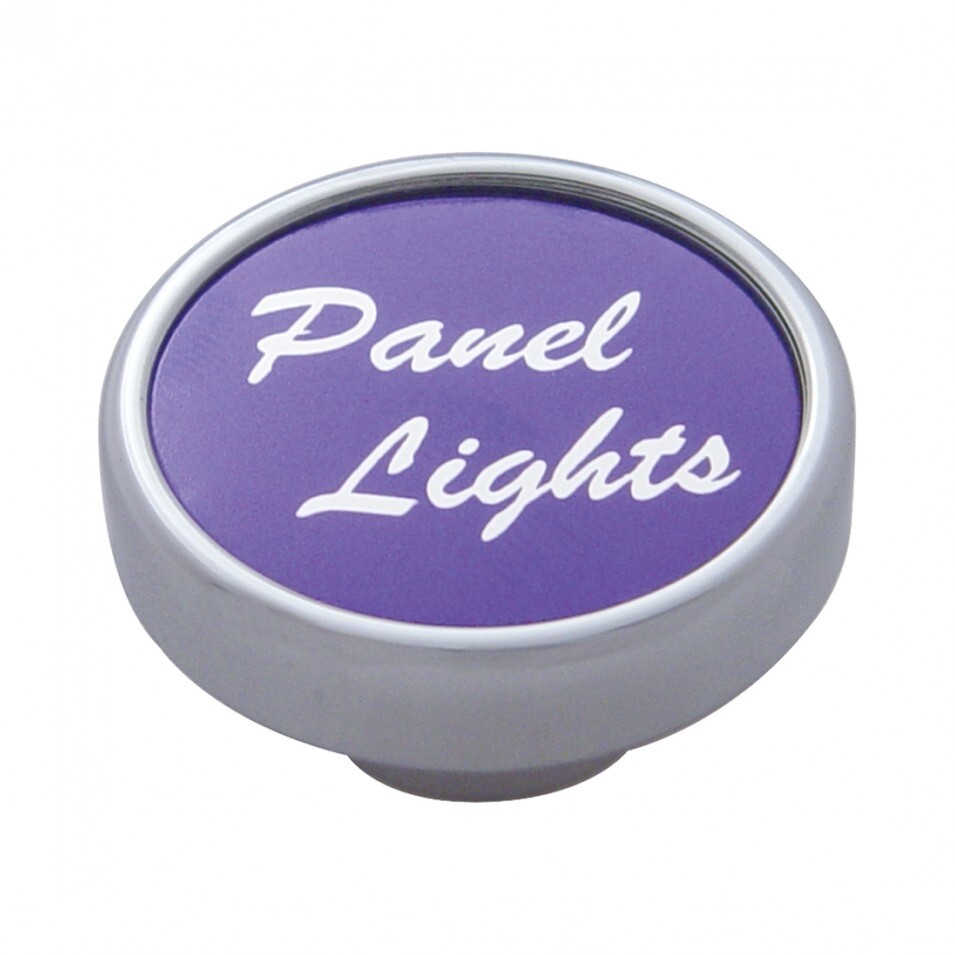 "Panel Lights" Dash Knob - Purple Aluminum Sticker