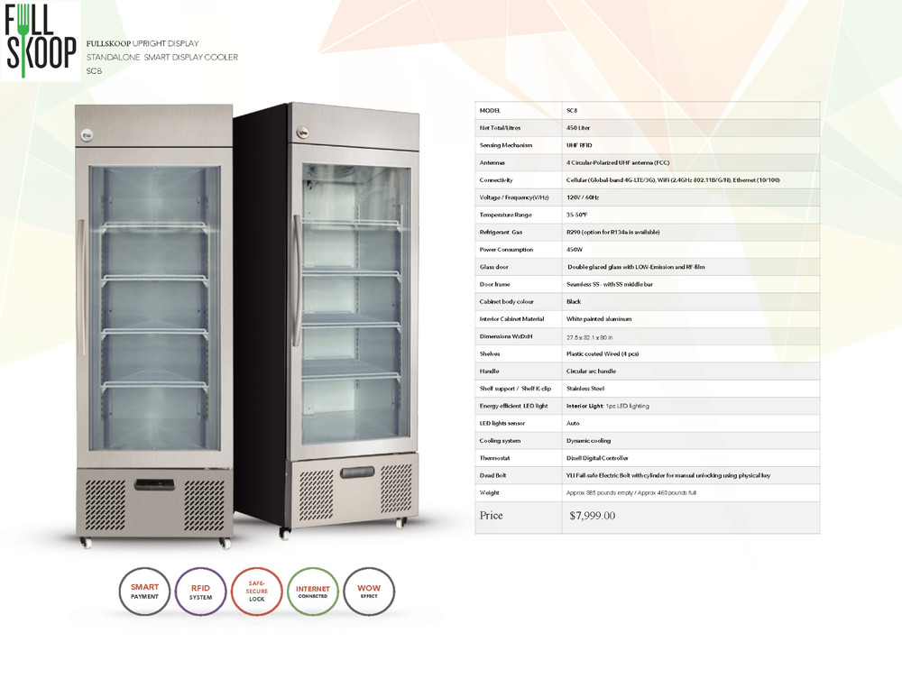 Fresh Food Smart Fridge Vending Microstore with Security Camera
