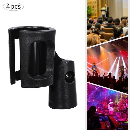 4 Pcs Adjustable Microphone Clip Holders for Wired/Wireless Mics