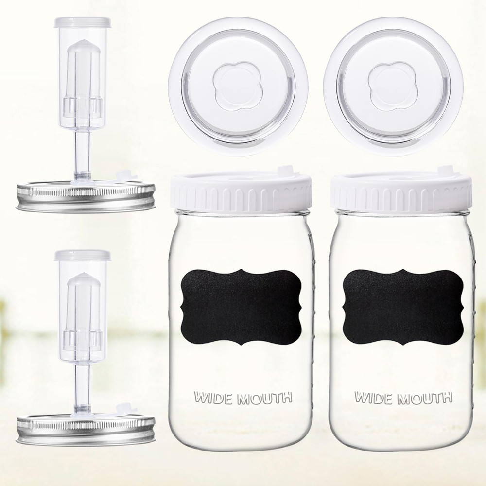 32 Oz Fermentation Jar2 Pack Fermentation Kit with Fermenting Weights and Airlo