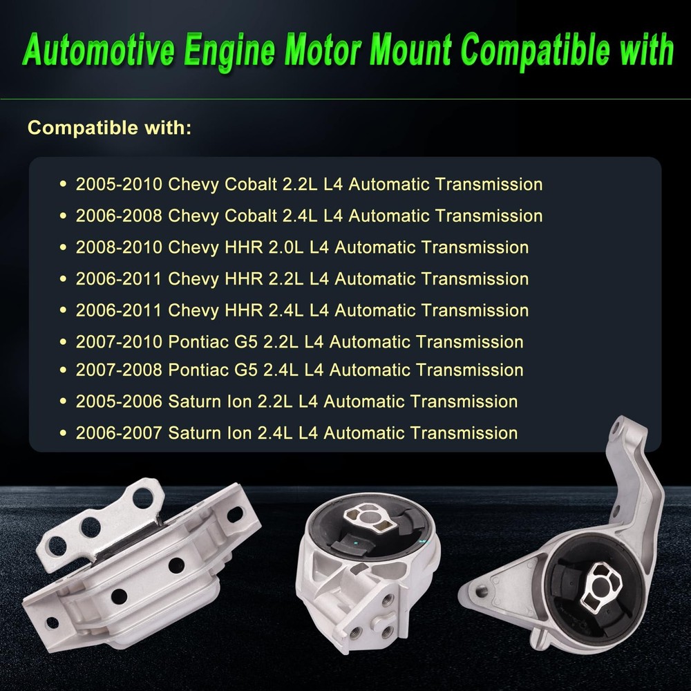 Set of 3 Engine Motor Mount Compatible with engine mount 2005-2010 Cobalt