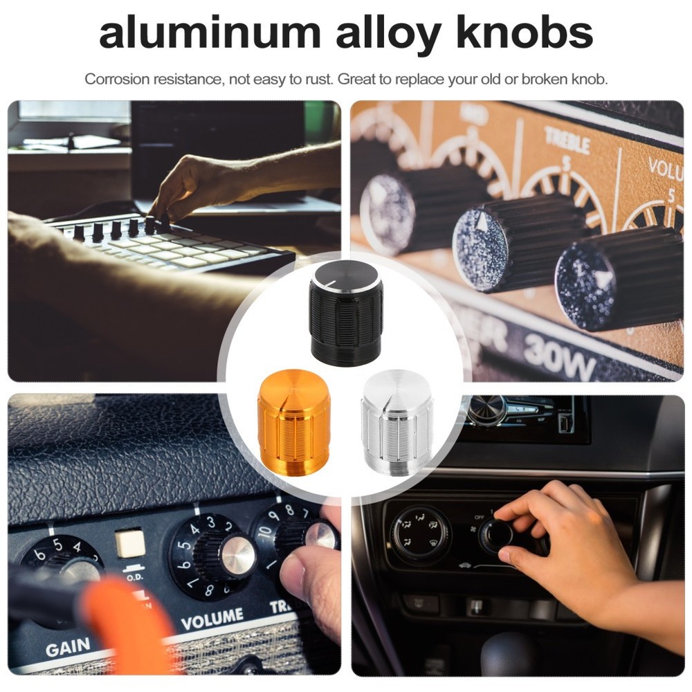 12 Pcs Audio Potentiometer Knobs Aluminum Alloy Rotary Sound Control Knobs