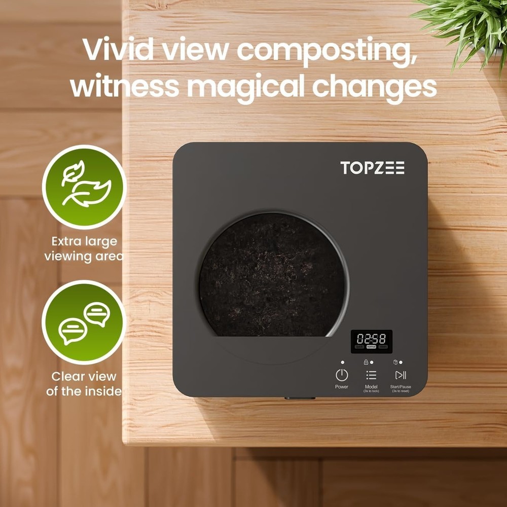 Compost Bin Electric for Kitchen, 3L Smart Countertop Composter with Odorless...