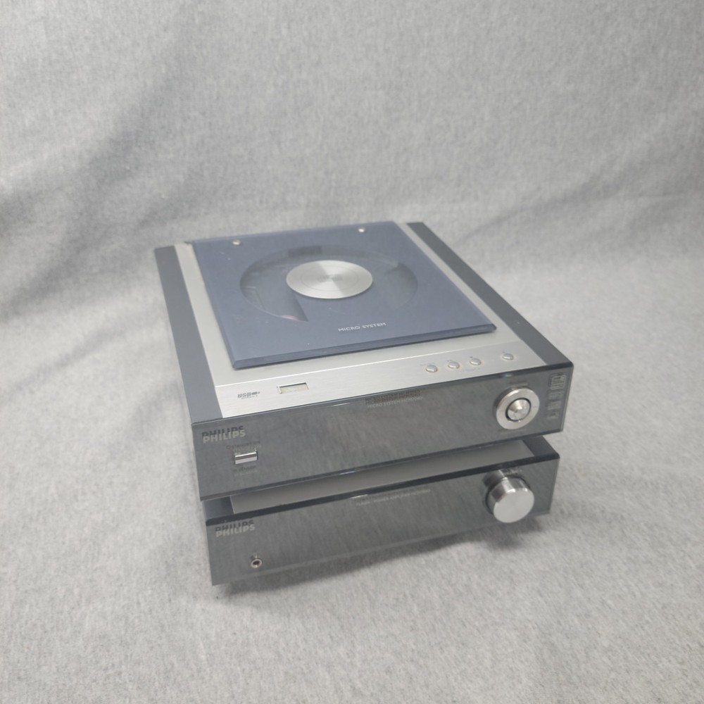 Philips MCM 704D Micro Audio System USB Cd Player Amplifier READ Disc.