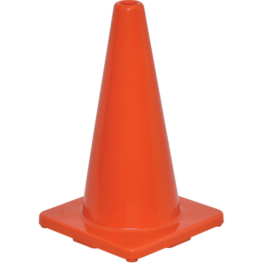 18" Non-Reflective Traffic Cone Solid Orange Base 2-1/2 lbs