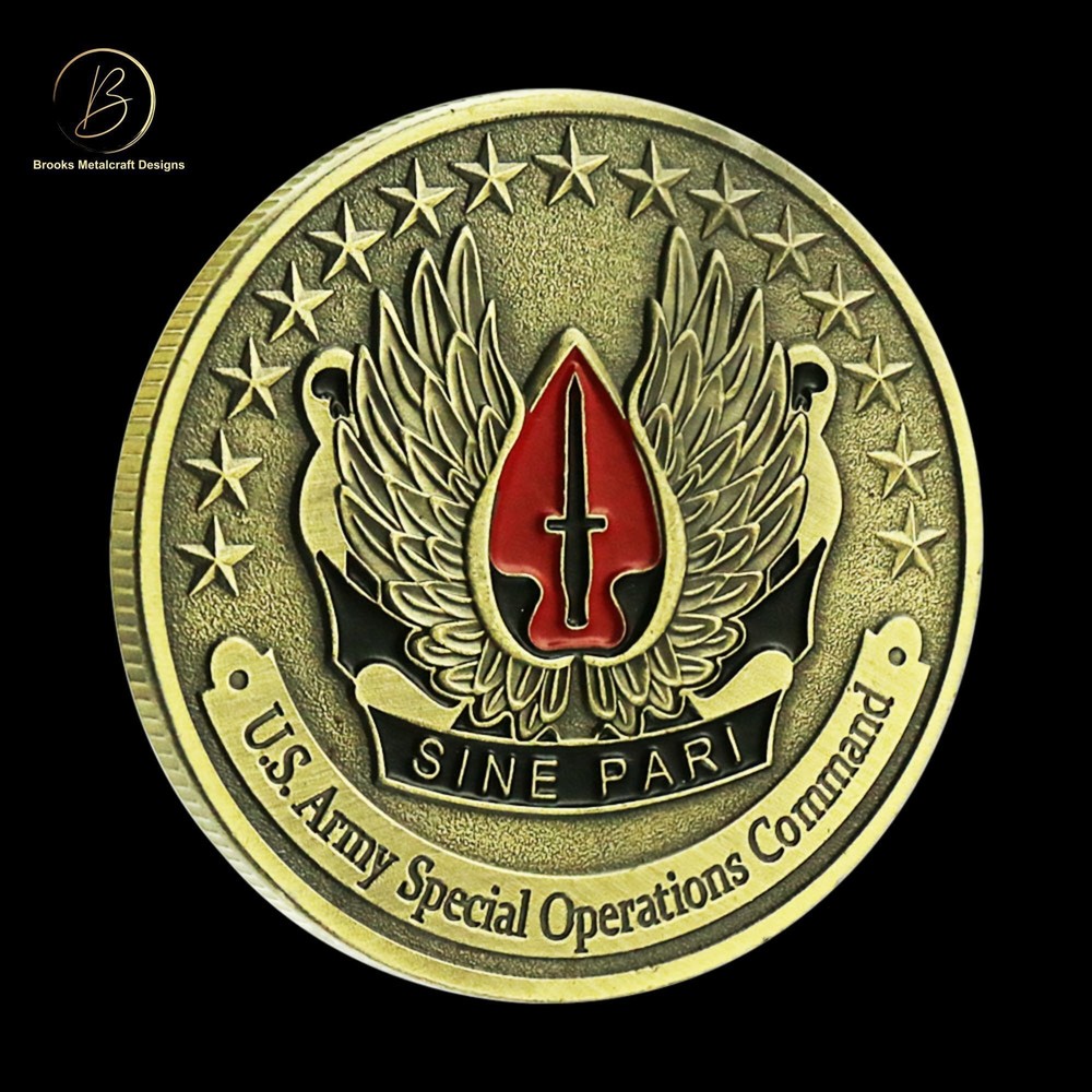 Army Special Operations Command Challenge Coin Sine Pari