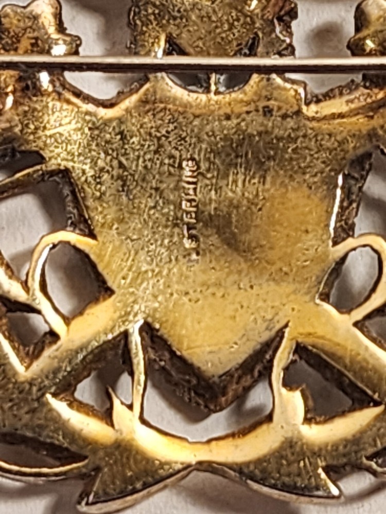 WWII STERLING SILVER U.S. NAVY CAP INSIGNIA SOLID BACK