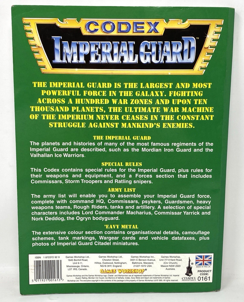 Warhammer 40k Codex Imperial Guard 2nd Edition (1995)
