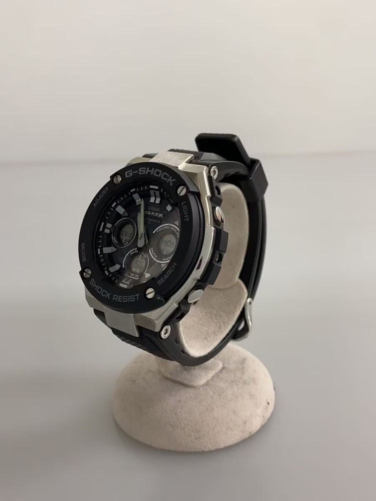 CASIO Solar Watch G SHOCK Digital Analog Leather Silver