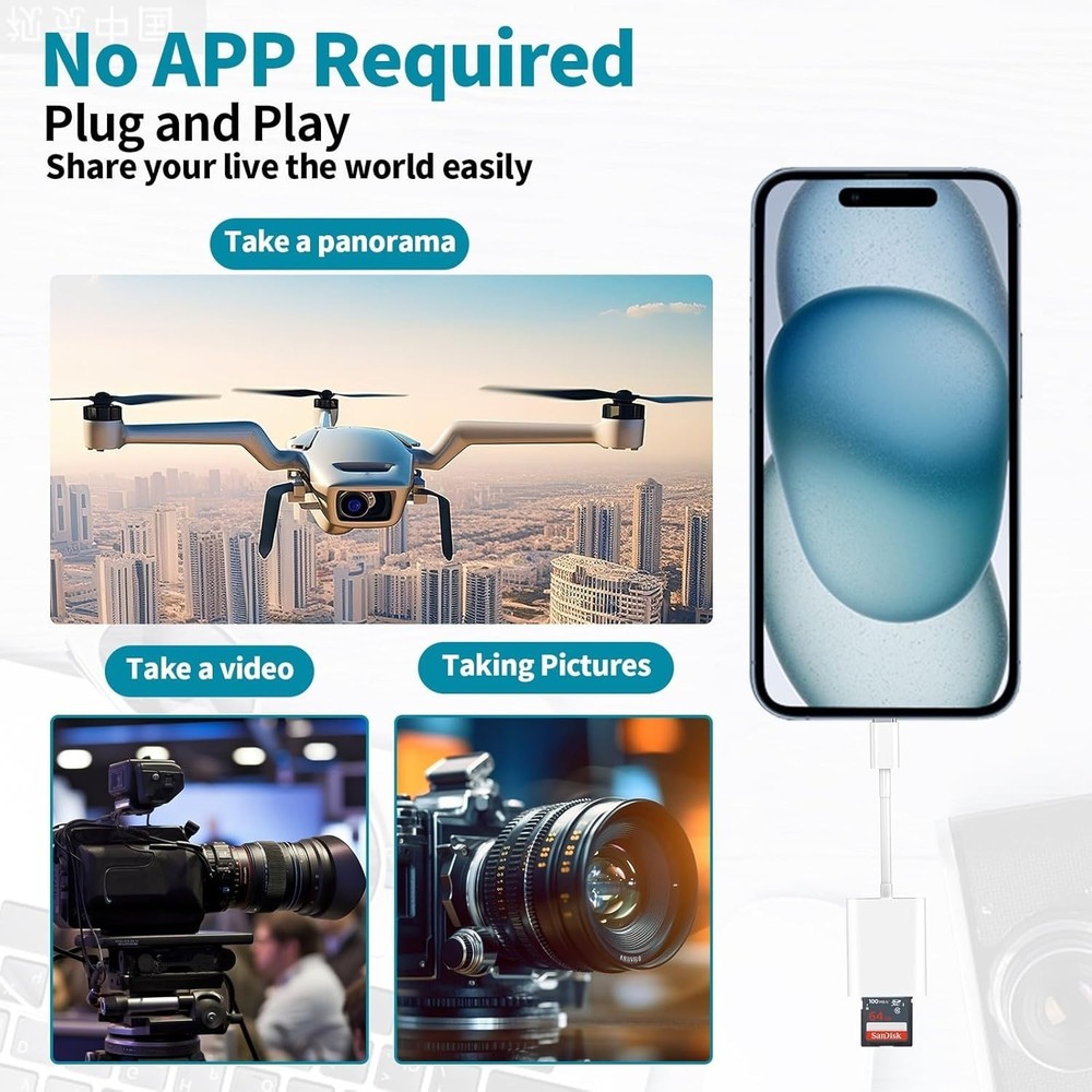 High-Speed USB C to SD Card Reader for Effortless iPhone 15 Media Transfer