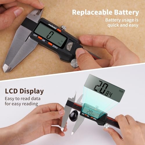 Digital Caliper Caliper Measuring Tool with Large LCD Screen,Electronic 12 Inch