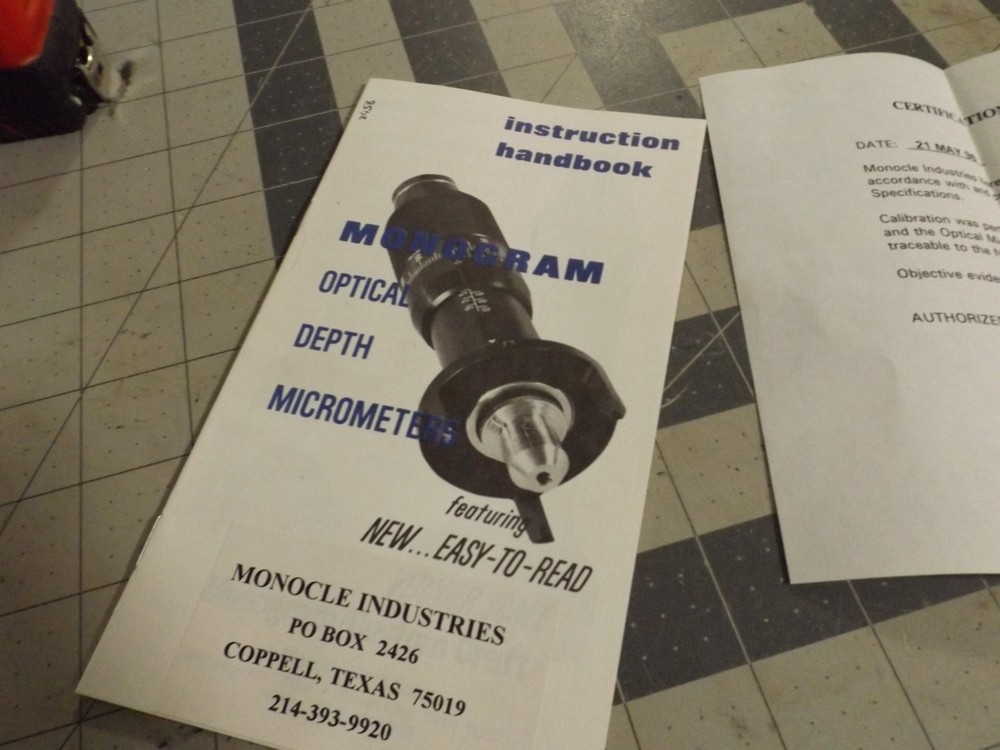 Monogram Optical Depth Micrometer No 966 Monocle Industries