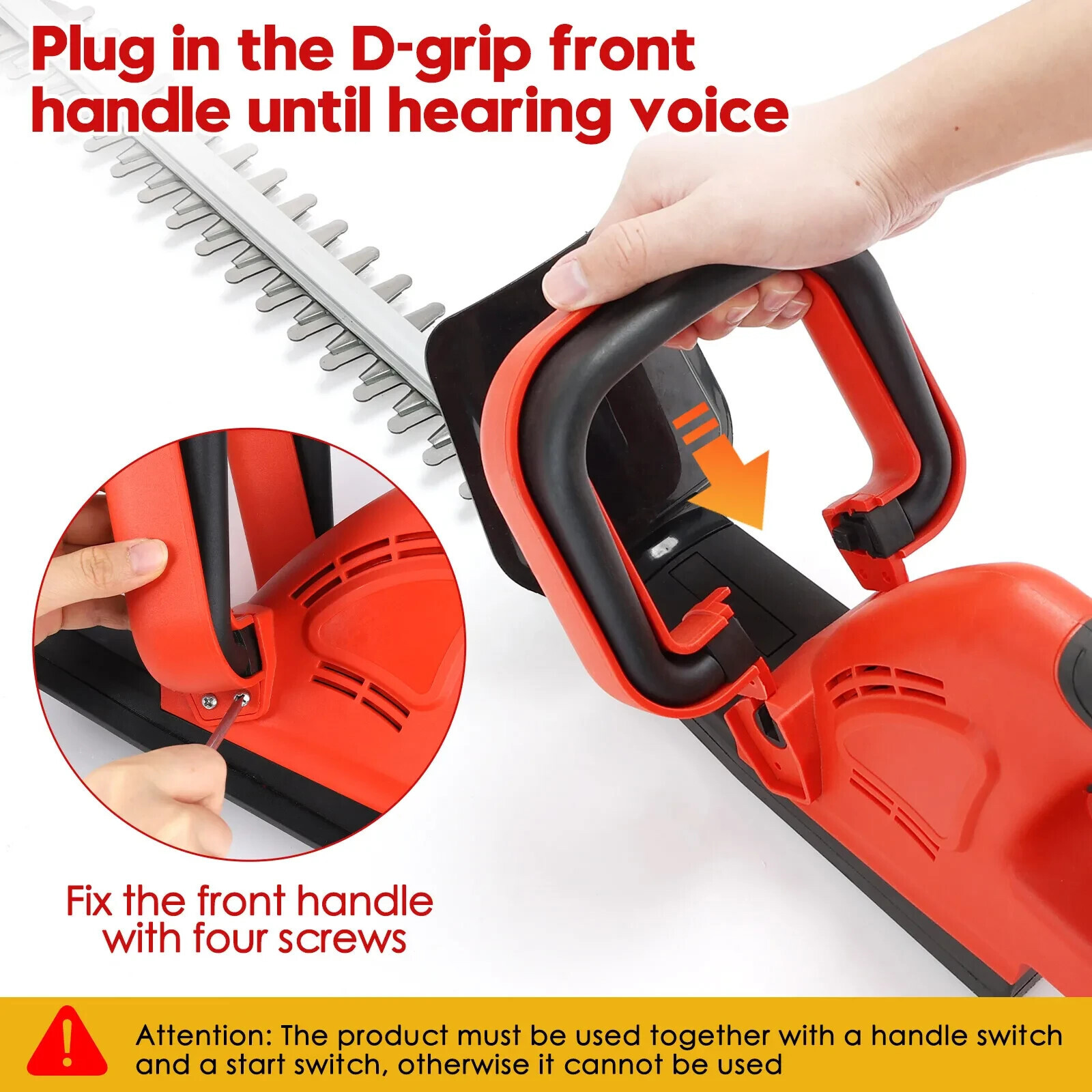 22 Inch Handheld Electric Cordless Hedge Trimmer Bush Trimmer with 21V Battery