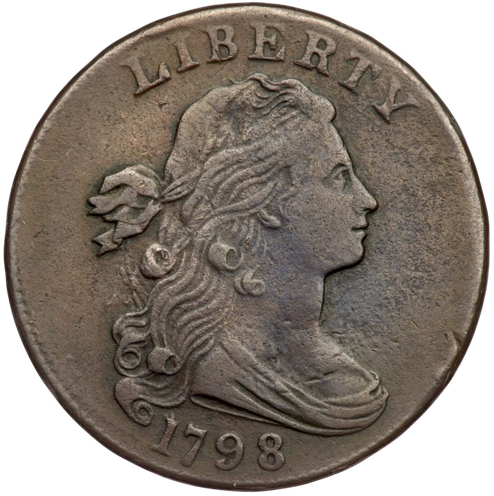 1798 S-175 R-3 Small 8 Draped Bust Large Cent Coin 1c
