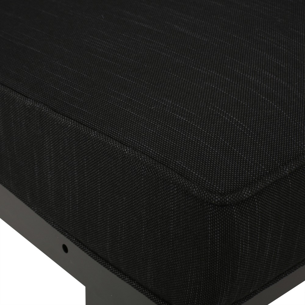 Outdoor Lounge Set: Modern Corner Chair & Acacia Wood Coffee Table w/ Cushions