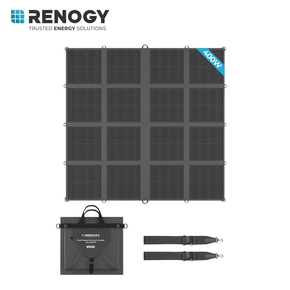 Renogy 400W Solar Panel Blanket Portable Solar Suitcase Foldable Solar Panel