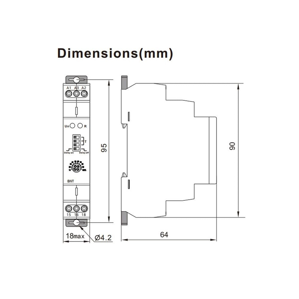 BNT 10A Dual Function Timer Relay Delay On Delay Off Relay AC230V&DC24V Time ...