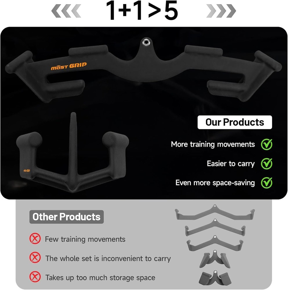 LAT Pull Down Bars Set Triangular Stability LAT Pulldown Attachments 8 Handles