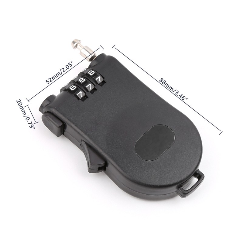 Retractable Wire Rope Password Lock Combination Coded Locker Outdoor Keyed Padlo