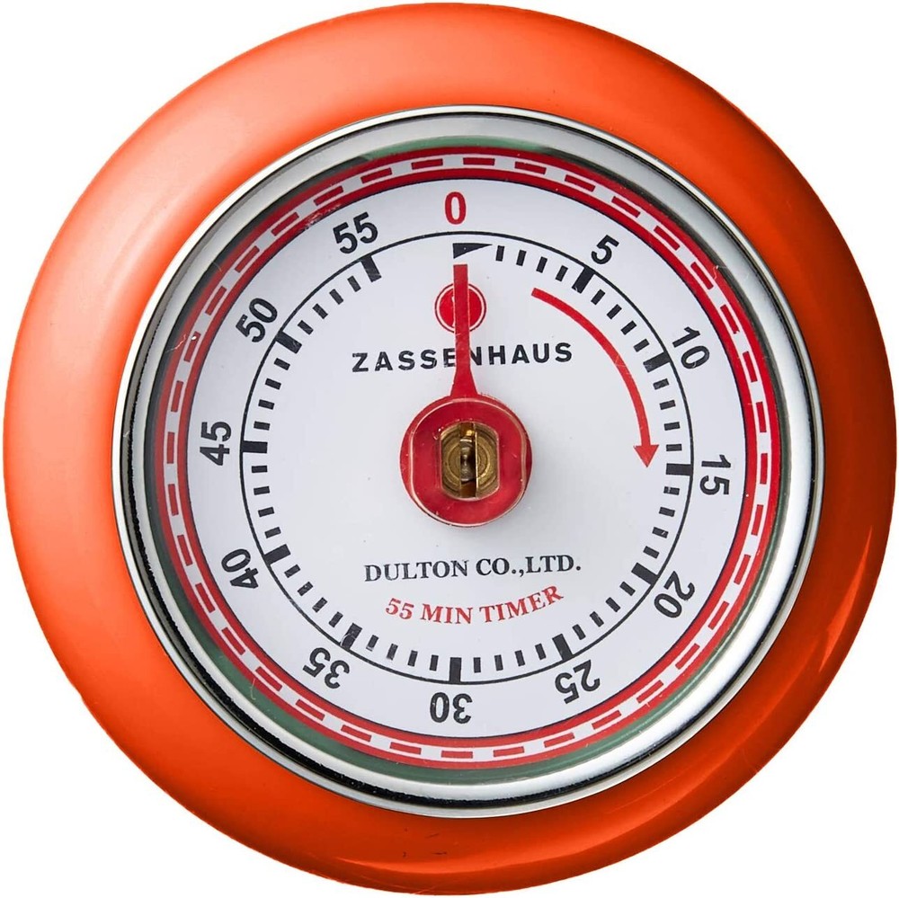 Zassenhaus Magnetic Retro Kitchen Timer, Orange - New