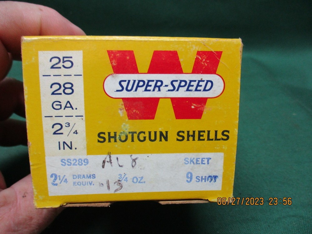 Vintage WINCHESTER SUPER-SPEED 28 Gauge ShotShell , Box, (EMPTY)