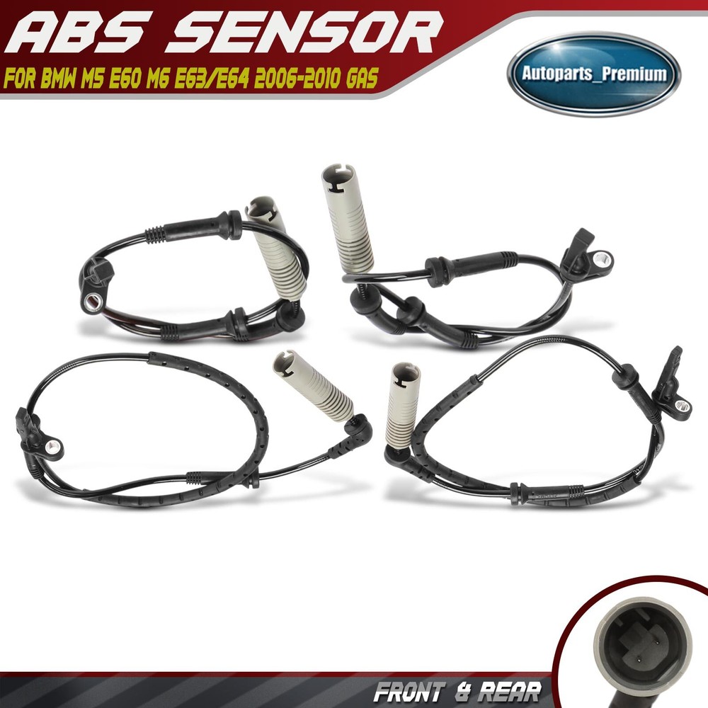 4PCS Front and Rear ABS Wheel Speed Sensor for BMW M5 E60 M6 E63 E64 2006-2010