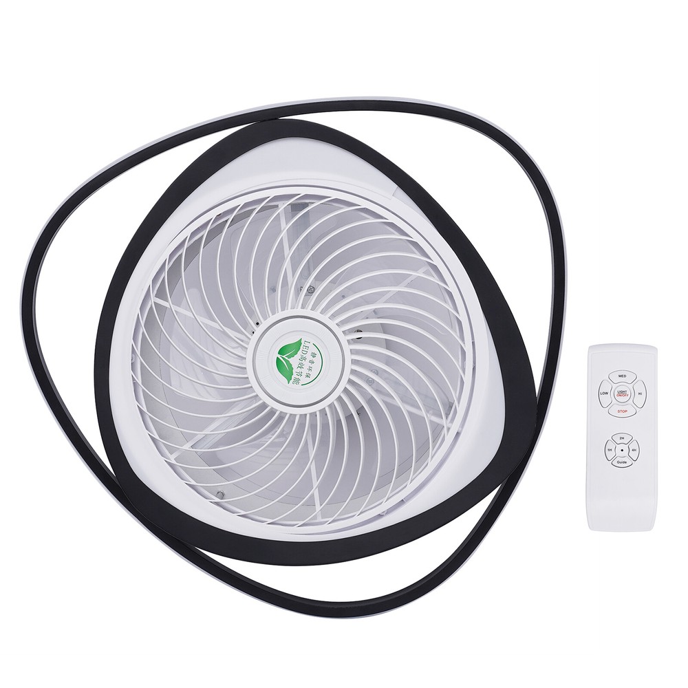 20" Ceiling Fan Light Flush Mount w/3 Speed Remote 3 Colors Changing Timable