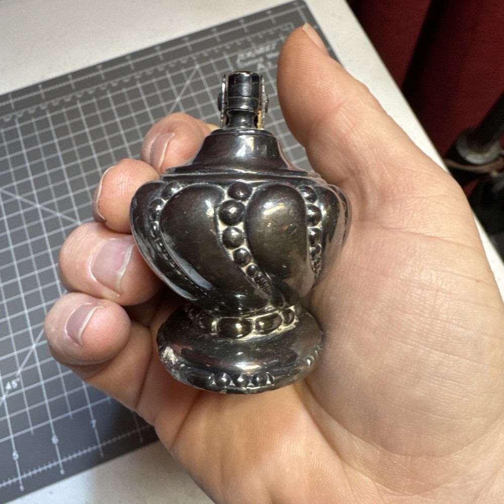 Vintage Silver-Plated Ronson Crown Table Lighter Heavy Weight