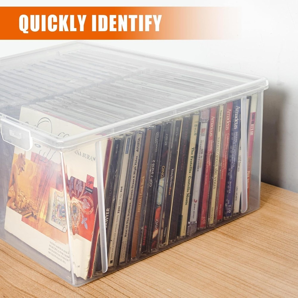 Multi-Purpose Clear CD Storage Box – Holds 220 Discs, Stylish Japanese Design