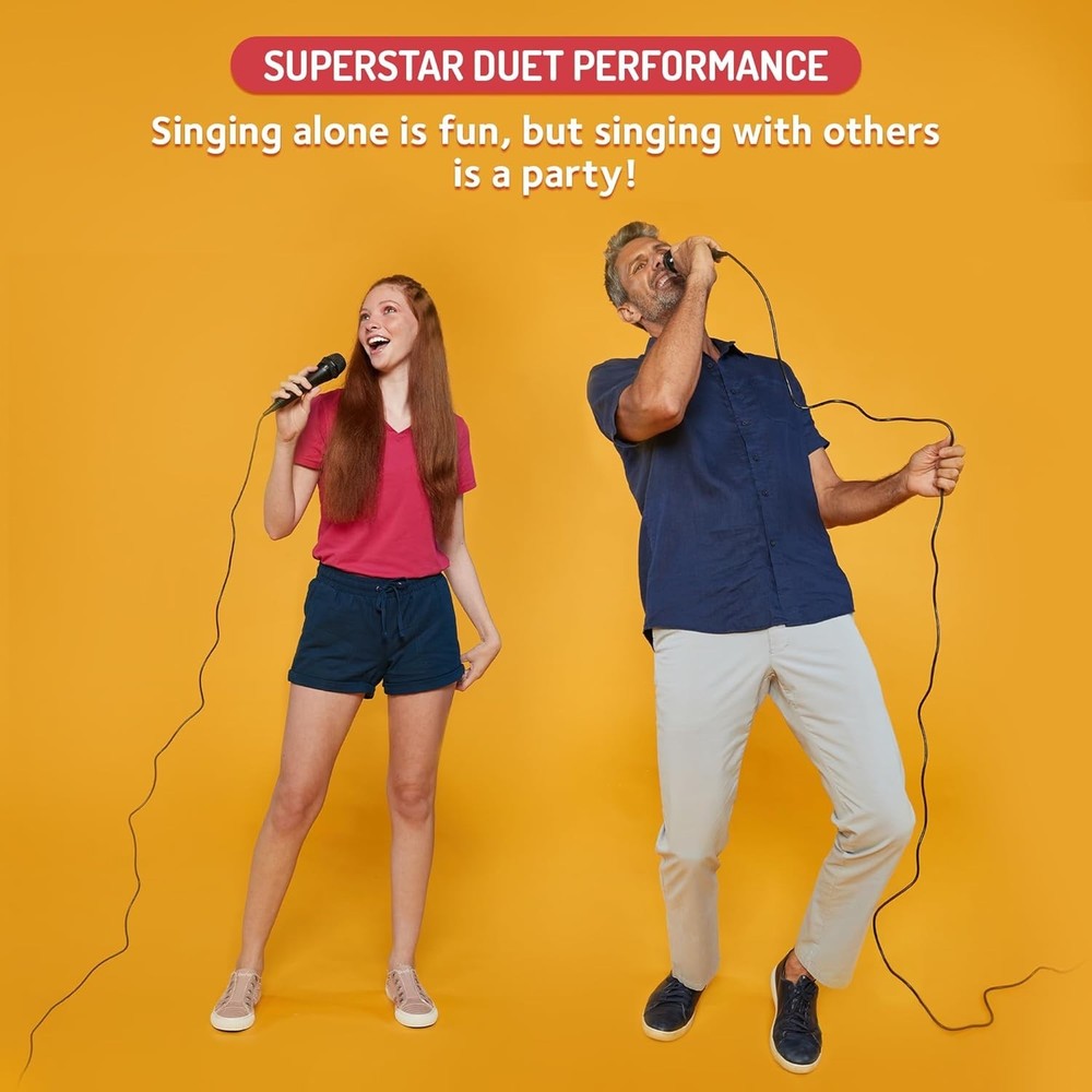 Dynamic Unidirectional Wired Microphone - 10ft Cord for Karaoke and Speaking