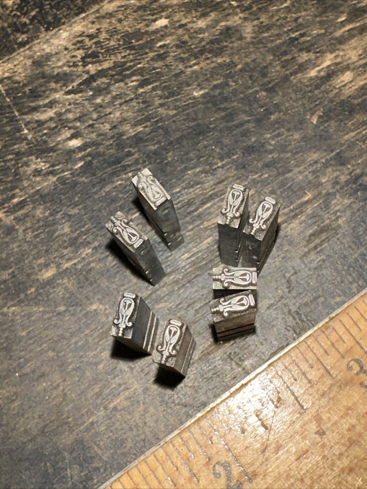 Printing Blocks “ 8 Lead Ornamental Borders” Dingbats Small