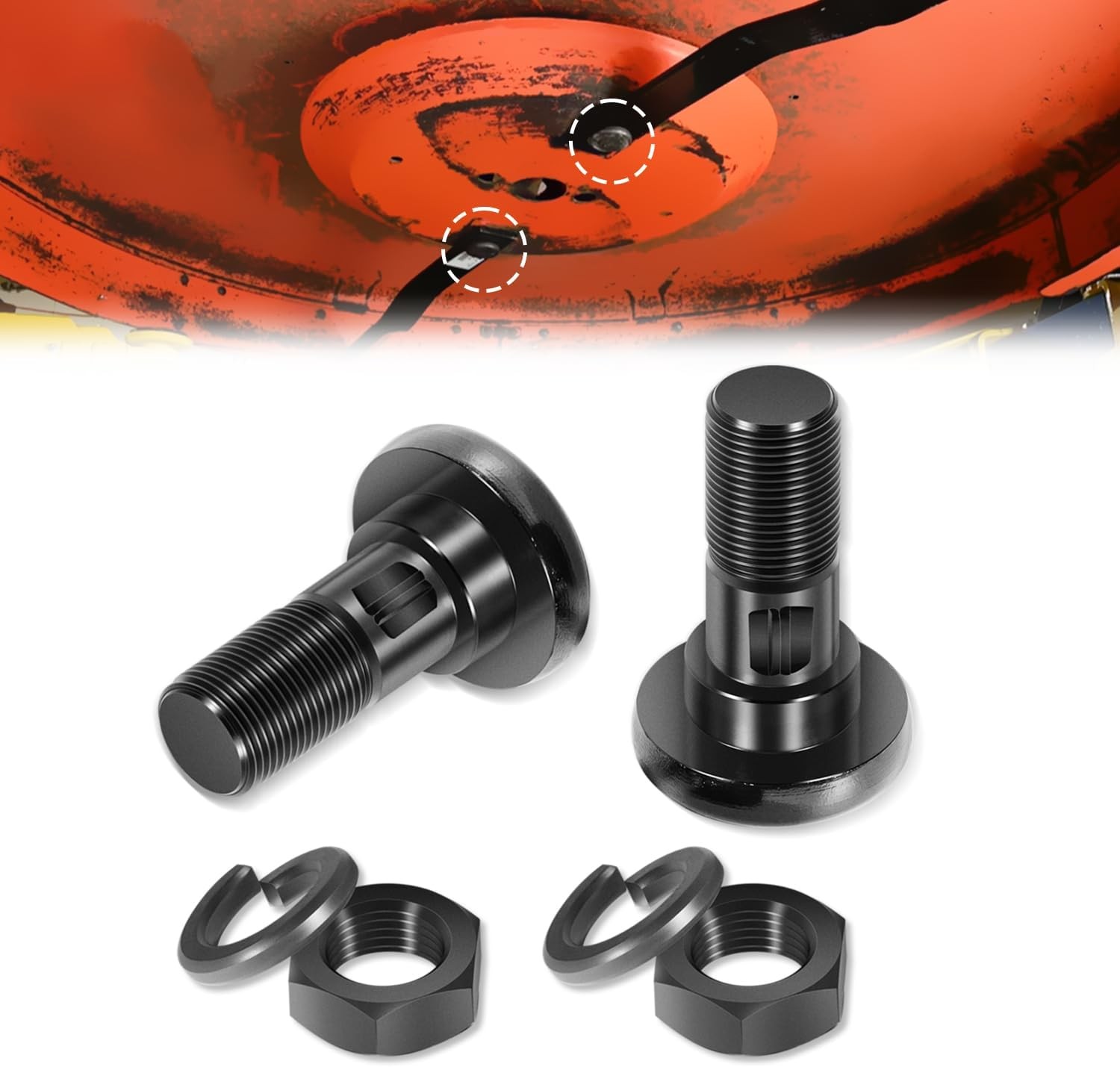 2PCS Rotary Cutter Blade Bolt Kit 63607, Includes 2 Bolts, 2 Nuts, and 2 Washers