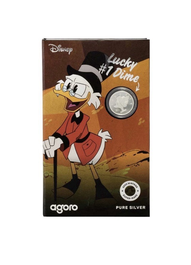 2026 Agoro Disney Ducktales Scrooge McDuck - Lucky Dime 3g Silver Coin /5000 NEW
