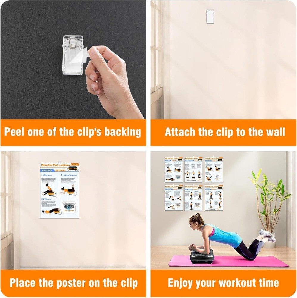 Comprehensive Vibration Plate Exercise Poster with 6 Workout Guides & Planner