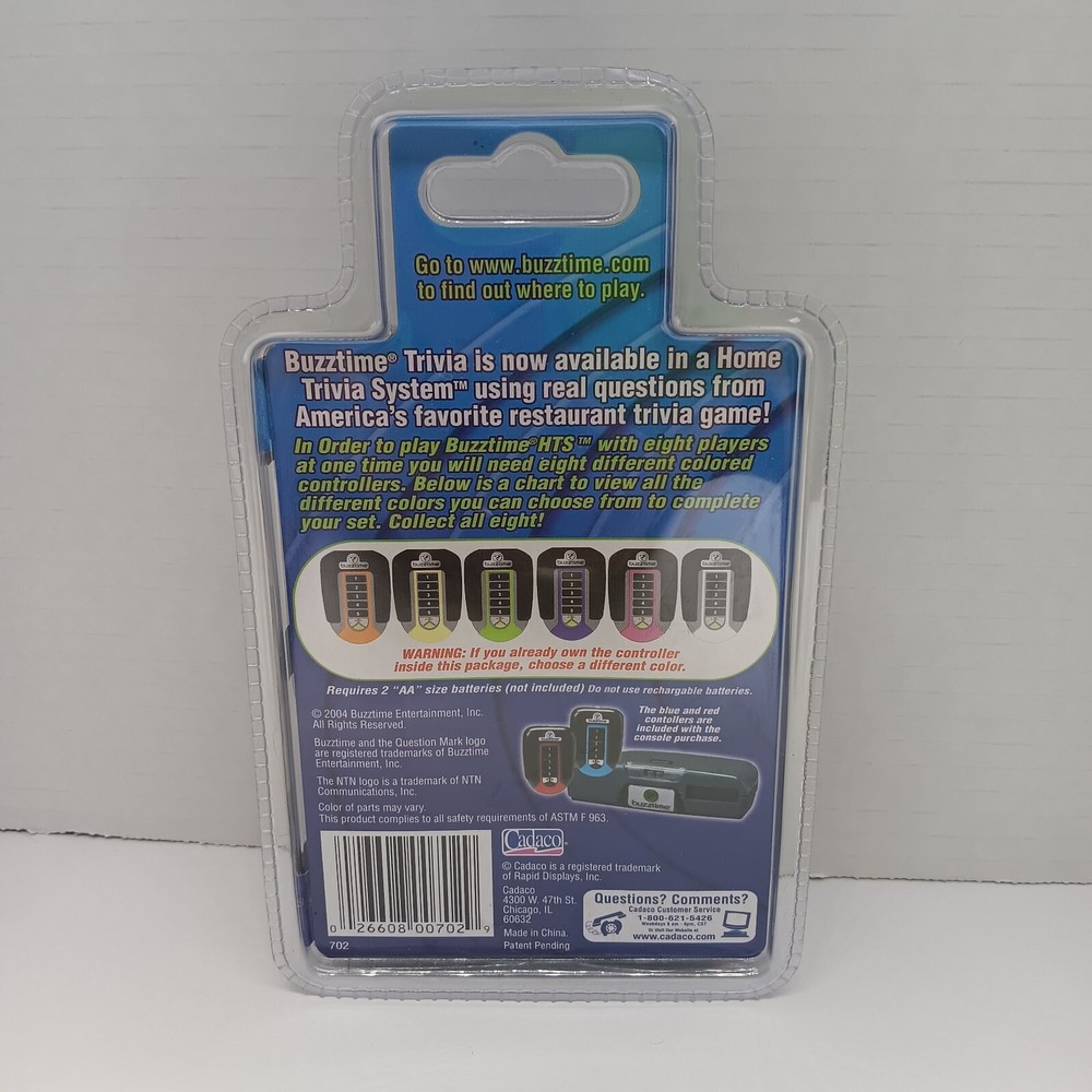 BUZZTIME - White Wireless Controller - Home Trivia Game System - 026608007029