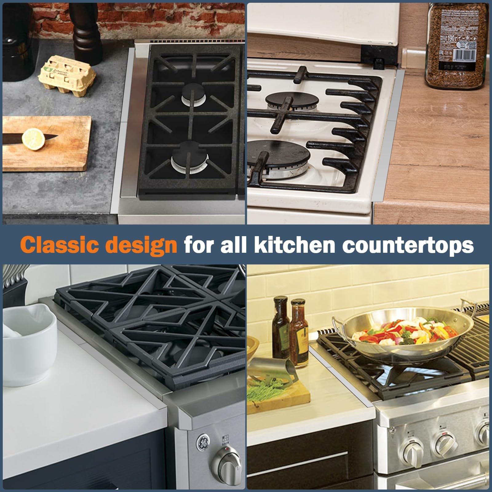 Stove Gap Covers Stainless Steel, 2Pack Retractable Stove Gap Filler (13.8"–2...