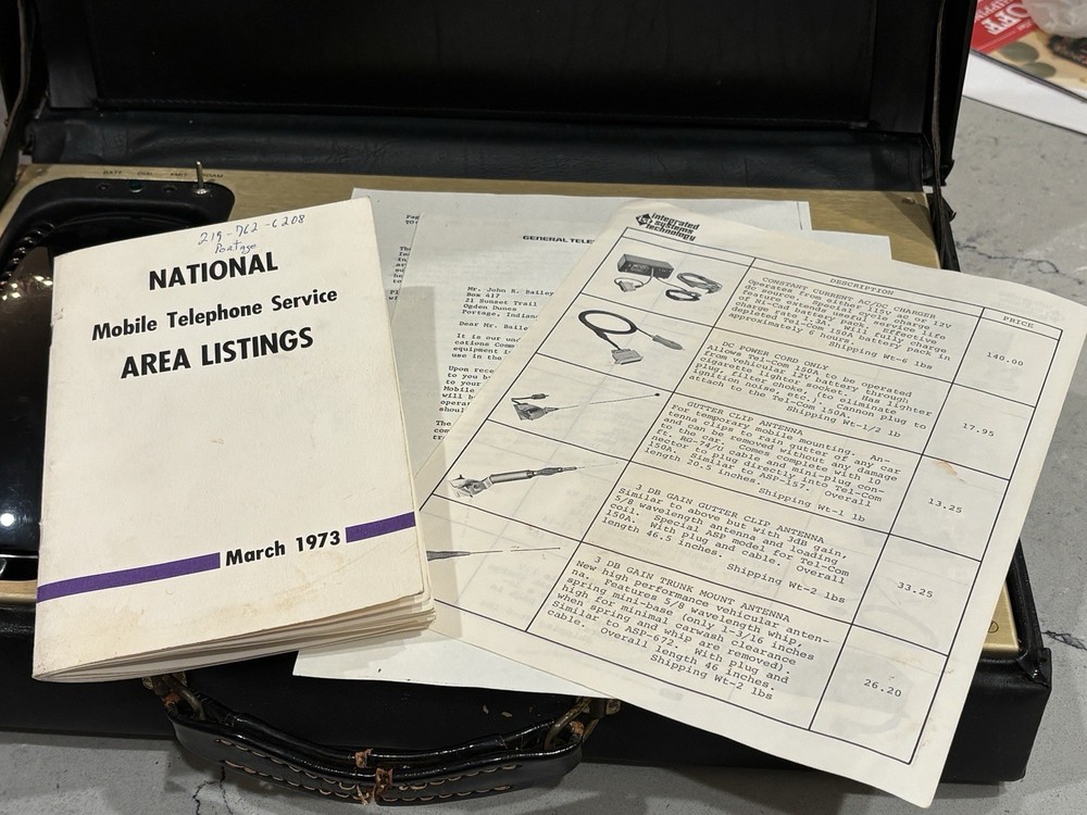 Integrated Systems Technology Tel-Com 150A Mobile Briefcase Telephone Paperwork