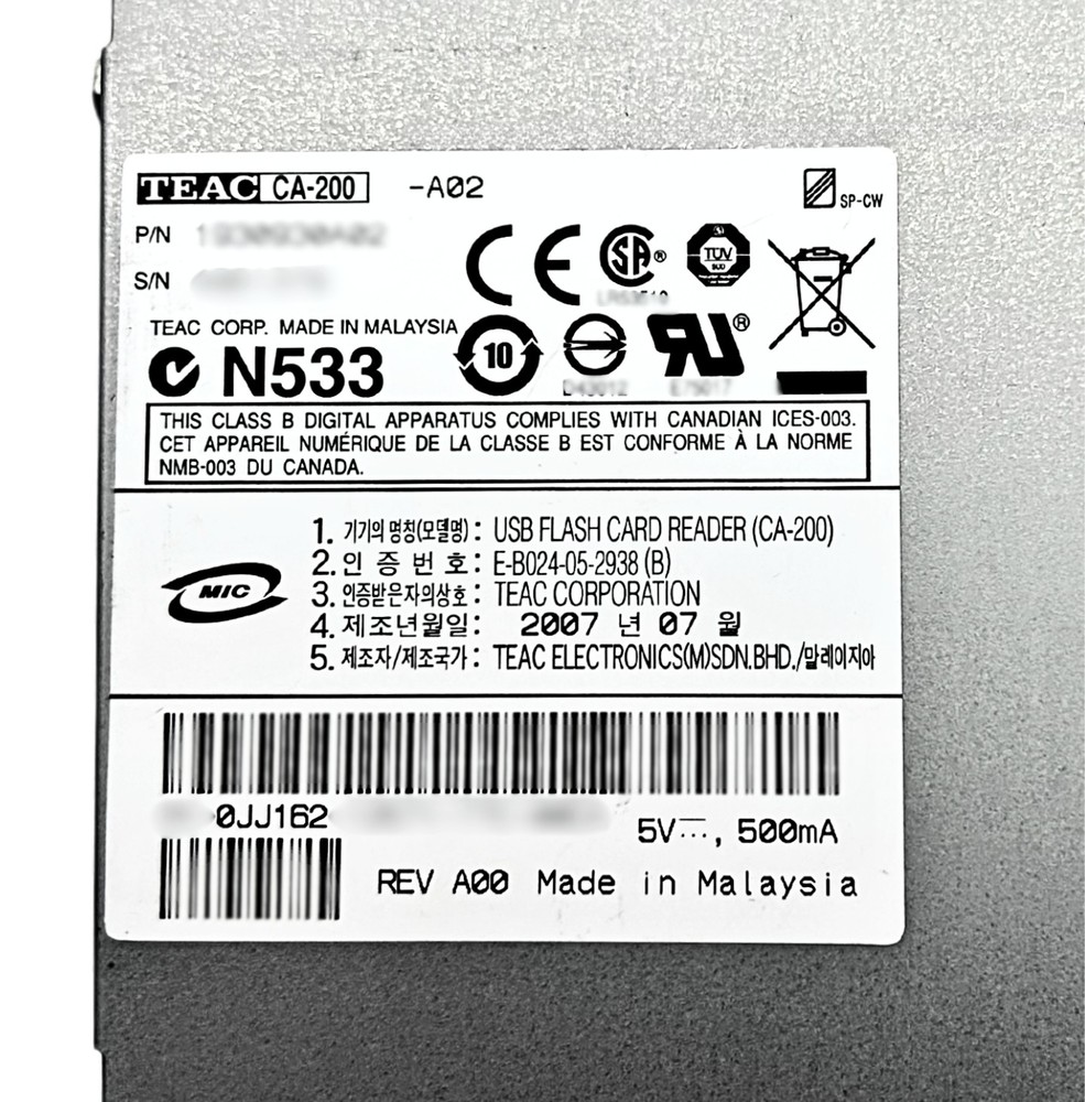 Dell 0JJ162 Memory Card Reader