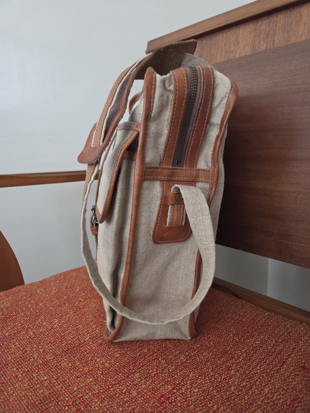 Vtg Canvas Crossbody Messenger Bag Satchel Military Safari Indiana Jones