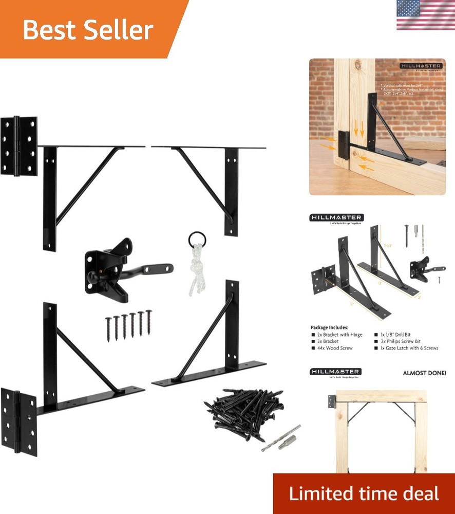 Sleek Modern Black Gate Frame Kit - Heavy-Duty, Adjustable & Weather-Resistant