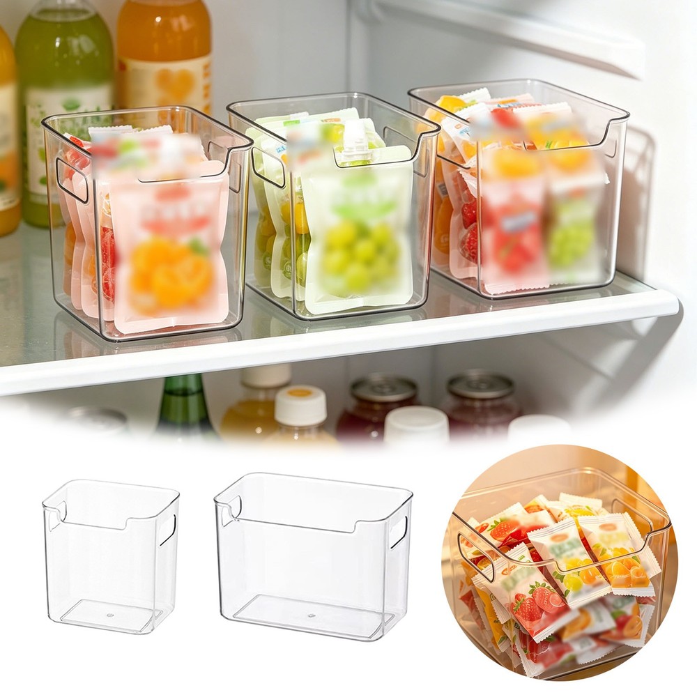 Clear Stackable Freezer & Pantry Bins - Multiple Sizes, Ideal for Leafy Greens