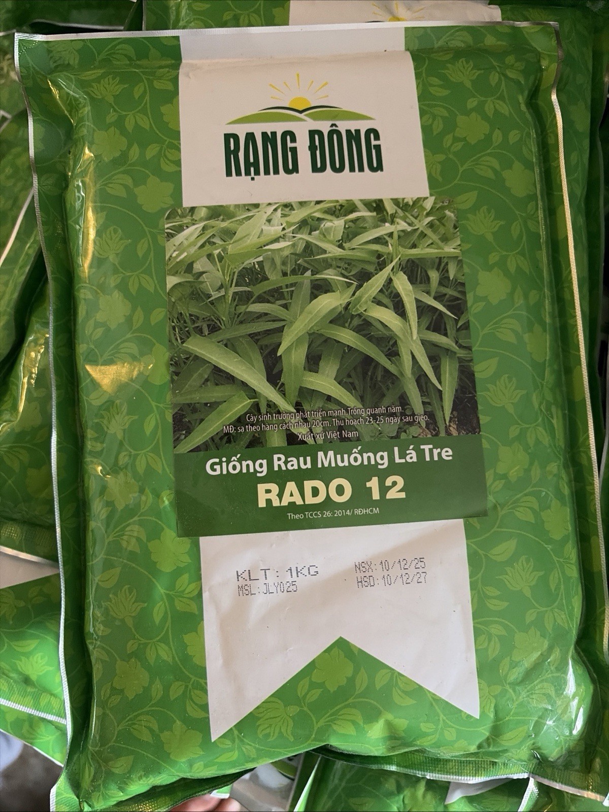 Hạt rau muống lá tre gói 1kg