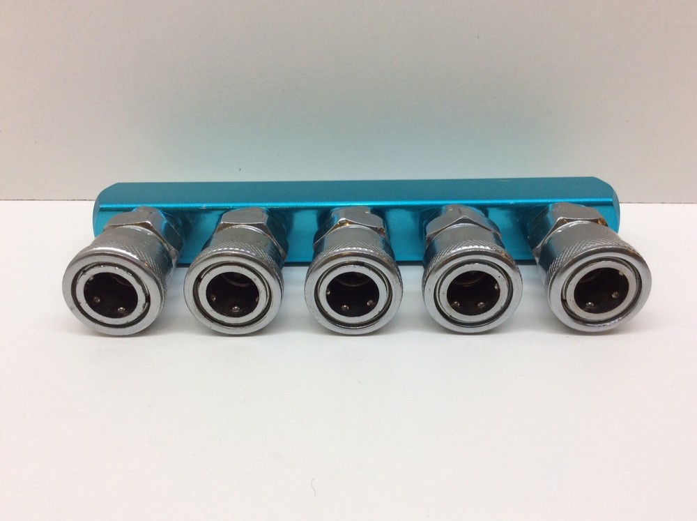Amico 5 Multi Pass Quick Coupler Socket Blue Silver Tone